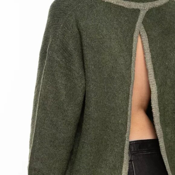 Zara Open Back V-Neck Sweater - Picture 8 of 11